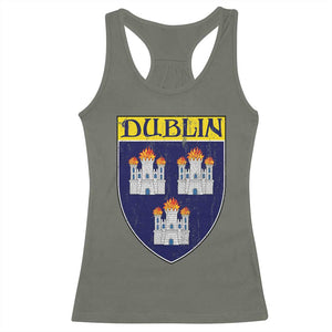 Dublin Ireland Racerback Tank Top The Coat of Arms of Dublin Three Burning Castles TS11 Military Green Print Your Wear