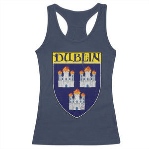 Dublin Ireland Racerback Tank Top The Coat of Arms of Dublin Three Burning Castles TS11 Navy Print Your Wear