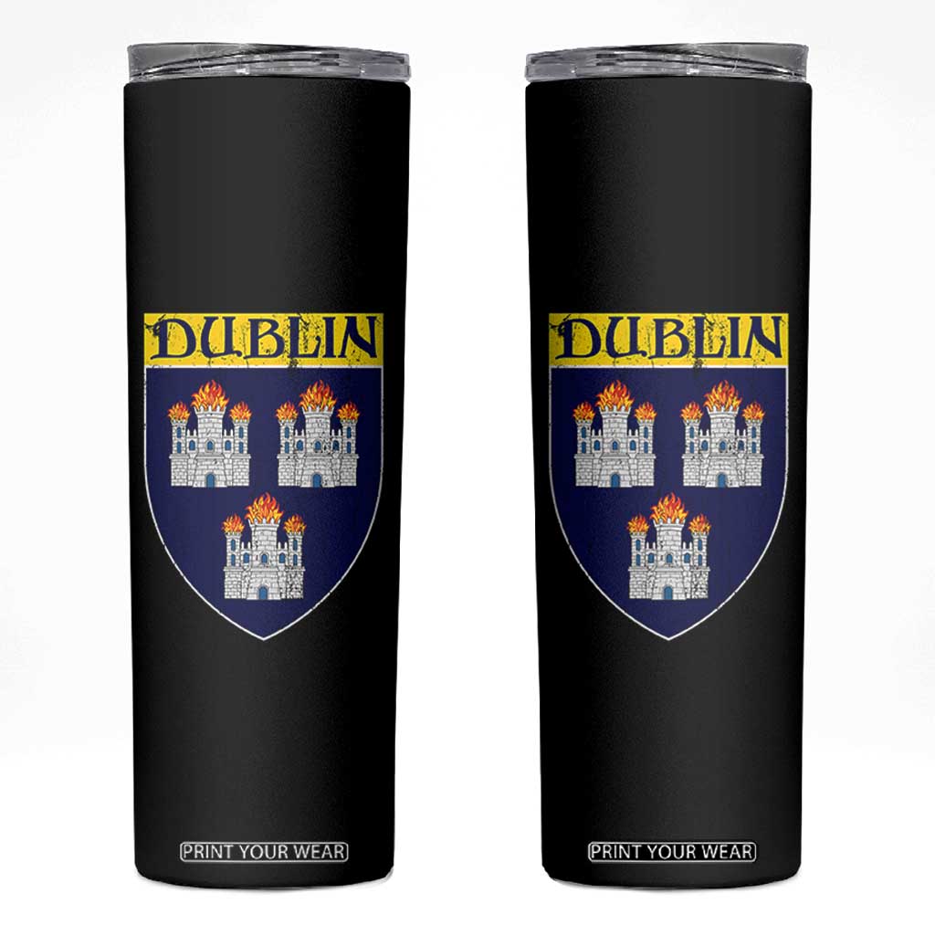 Dublin Ireland Skinny Tumbler The Coat of Arms of Dublin Three Burning Castles TS11 Black Print Your Wear