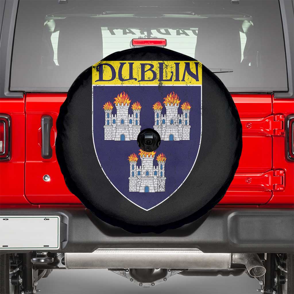 Dublin Ireland Spare Tire Cover The Coat of Arms of Dublin Three Burning Castles TS11 Black Print Your Wear