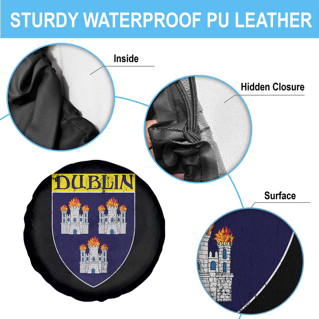 Dublin Ireland Spare Tire Cover The Coat of Arms of Dublin Three Burning Castles TS11 Print Your Wear