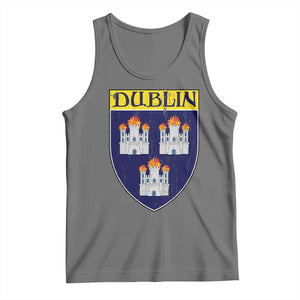 Dublin Ireland Tank Top The Coat of Arms of Dublin Three Burning Castles TS11 Black Heather Print Your Wear