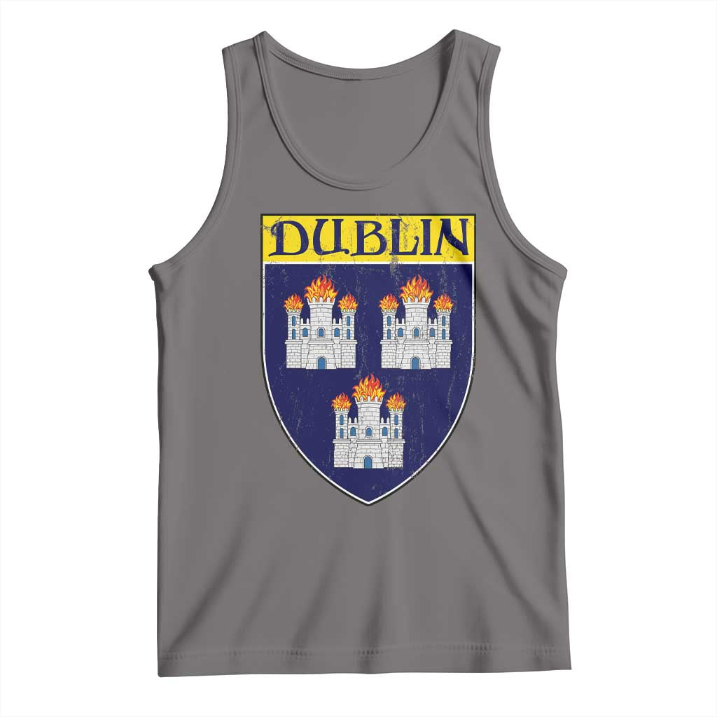 Dublin Ireland Tank Top The Coat of Arms of Dublin Three Burning Castles TS11 Deep Heather Print Your Wear