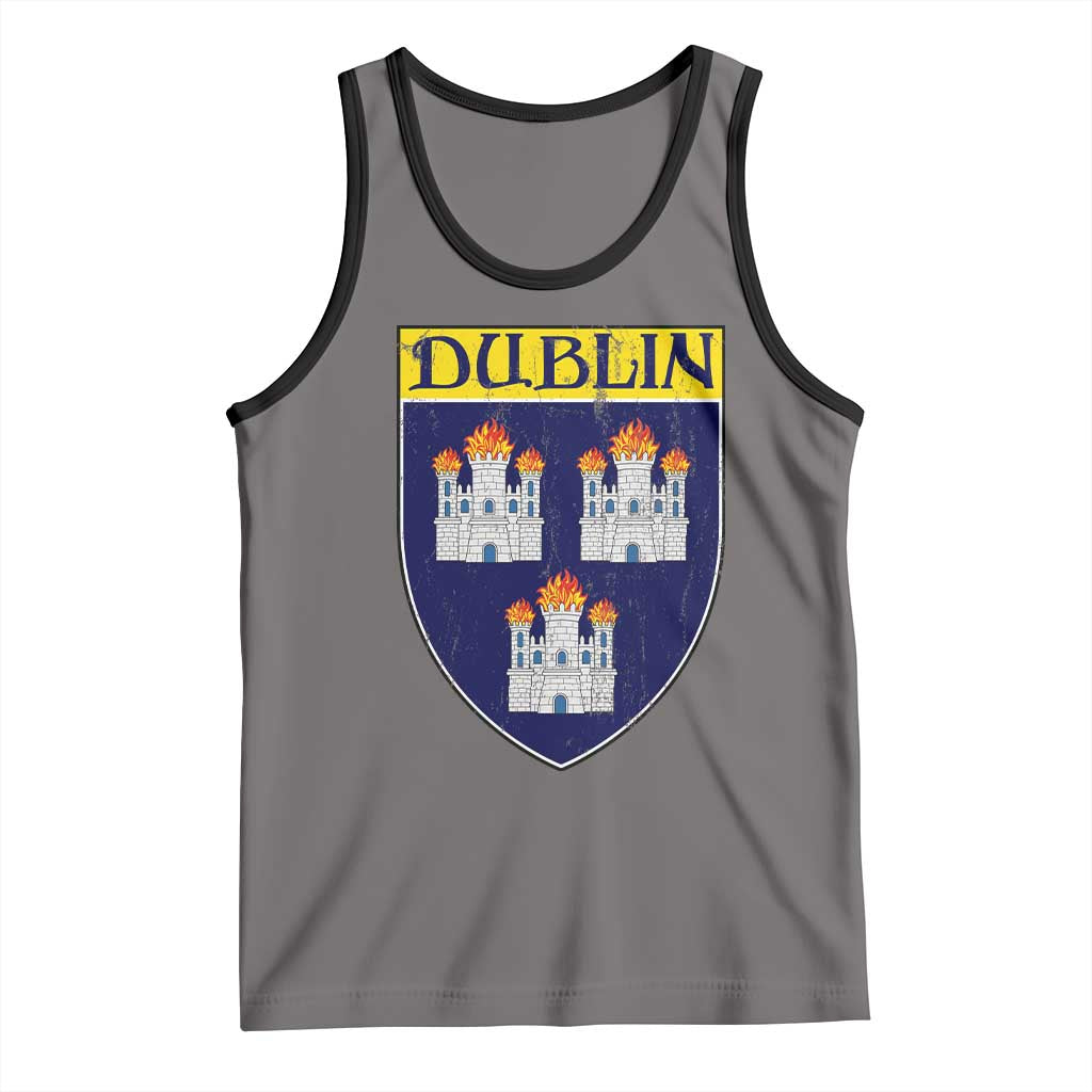 Dublin Ireland Tank Top The Coat of Arms of Dublin Three Burning Castles TS11 Deep Heather Black Print Your Wear