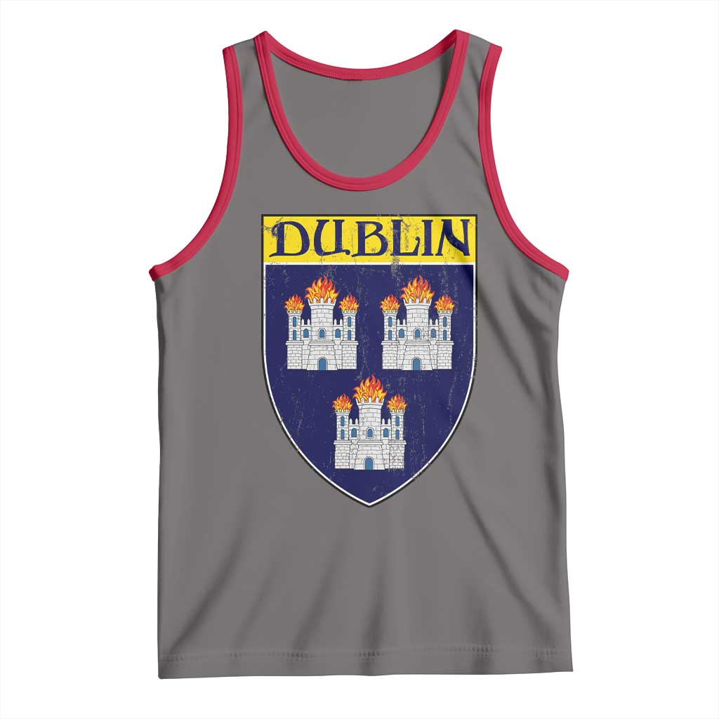 Dublin Ireland Tank Top The Coat of Arms of Dublin Three Burning Castles TS11 Deep Heather Red Print Your Wear