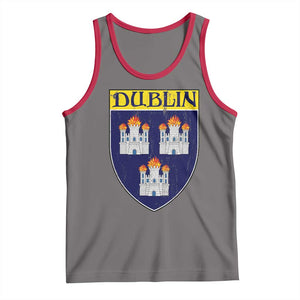 Dublin Ireland Tank Top The Coat of Arms of Dublin Three Burning Castles TS11 Deep Heather Red Print Your Wear