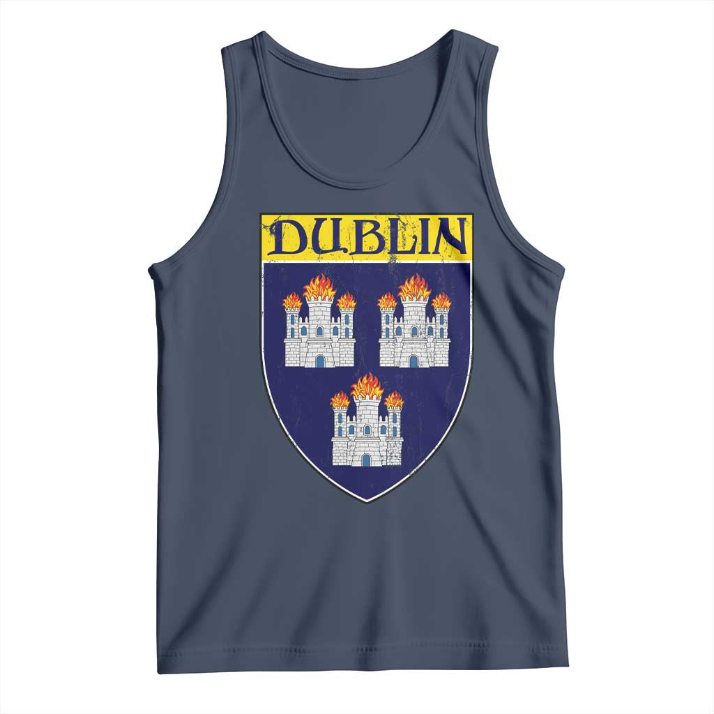 Dublin Ireland Tank Top The Coat of Arms of Dublin Three Burning Castles TS11 Navy Print Your Wear