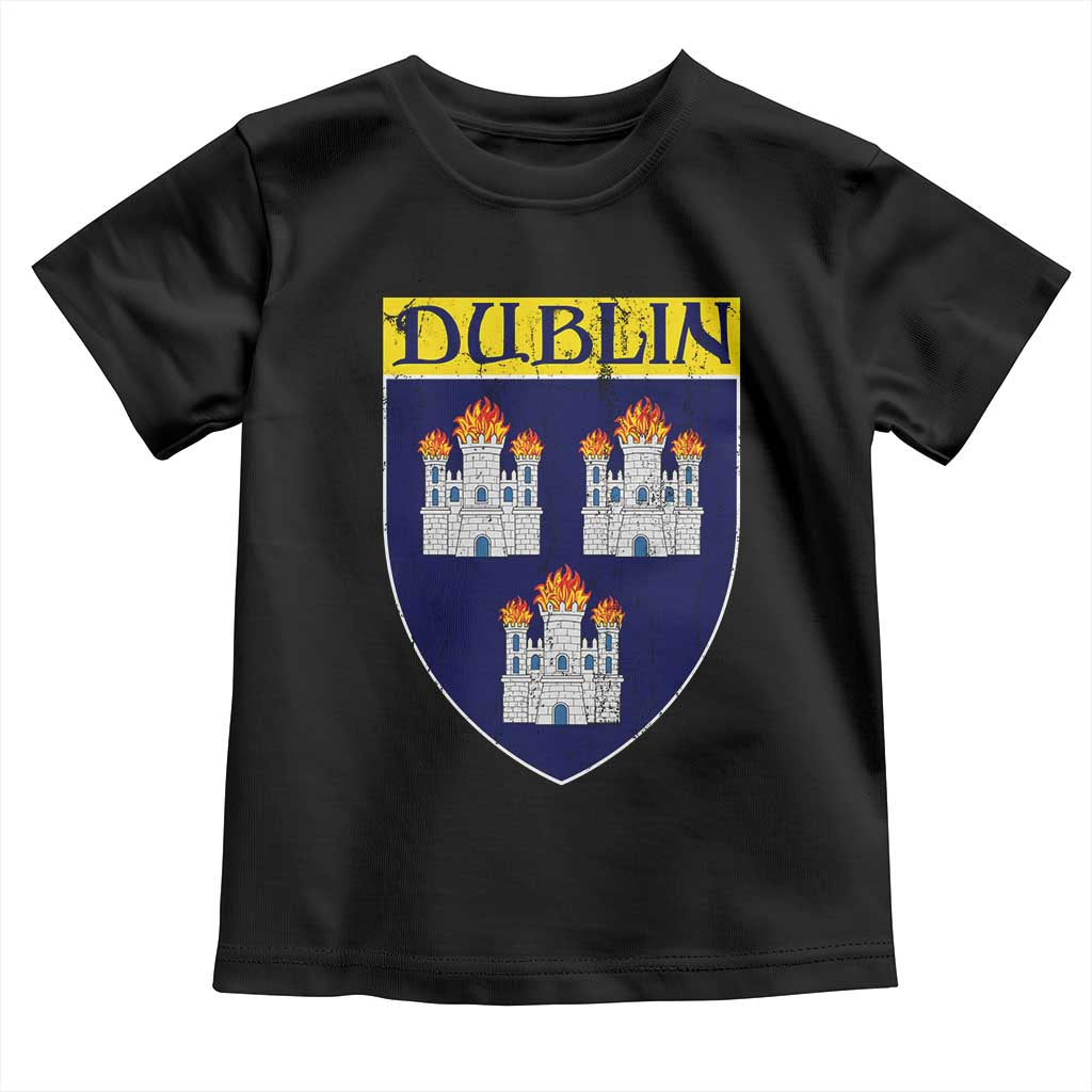 Dublin Ireland Toddler T Shirt The Coat of Arms of Dublin Three Burning Castles TS11 Black Print Your Wear