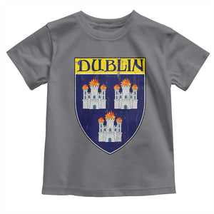 Dublin Ireland Toddler T Shirt The Coat of Arms of Dublin Three Burning Castles TS11 Charcoal Print Your Wear