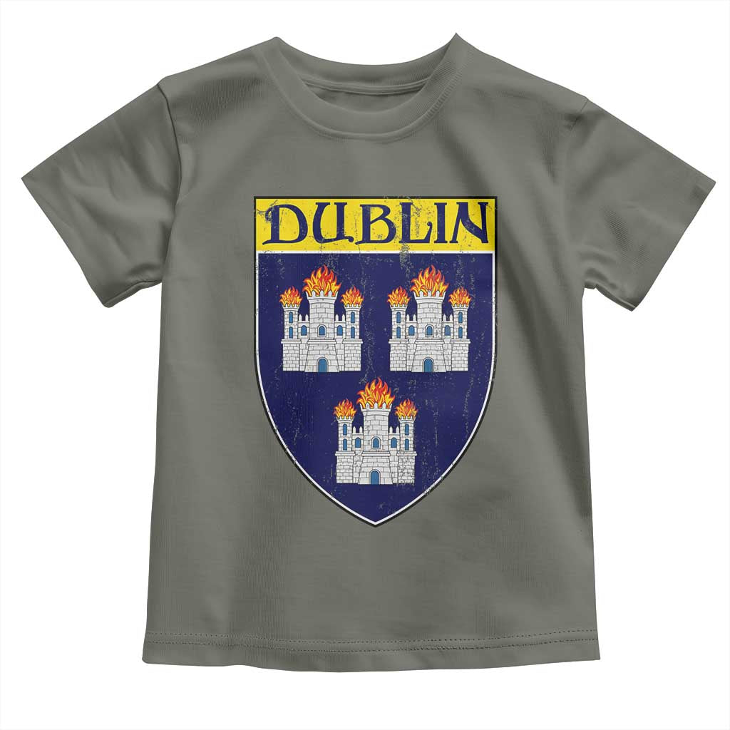 Dublin Ireland Toddler T Shirt The Coat of Arms of Dublin Three Burning Castles TS11 Military Green Print Your Wear
