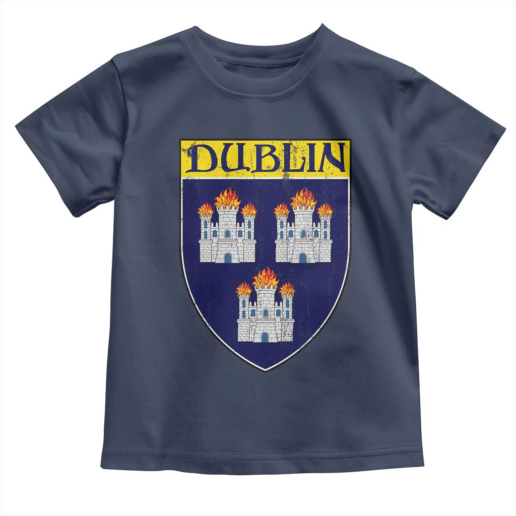 Dublin Ireland Toddler T Shirt The Coat of Arms of Dublin Three Burning Castles TS11 Navy Print Your Wear