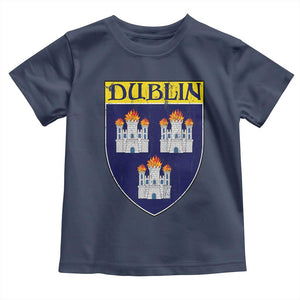 Dublin Ireland Toddler T Shirt The Coat of Arms of Dublin Three Burning Castles TS11 Navy Print Your Wear