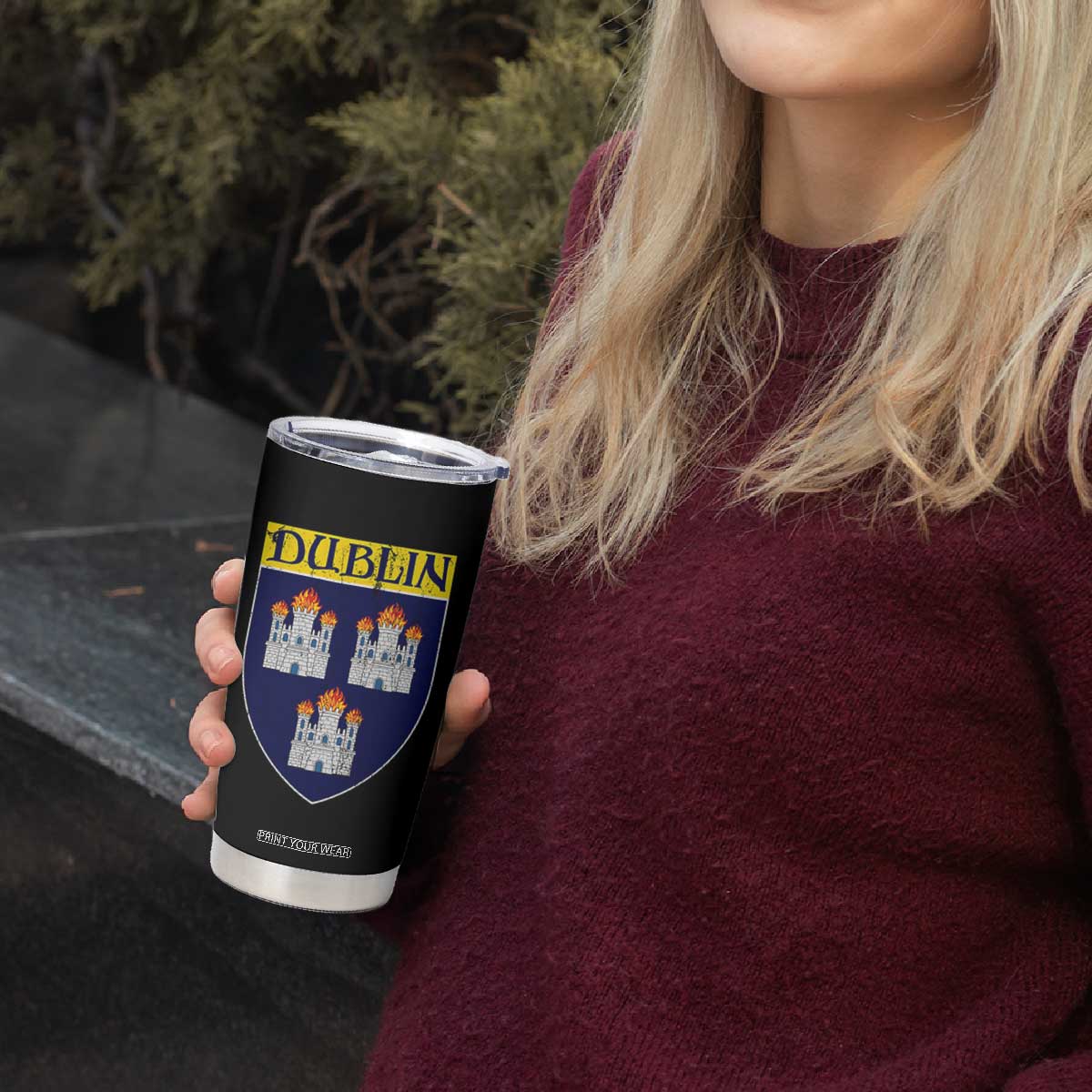 Dublin Ireland Tumbler Cup The Coat of Arms of Dublin Three Burning Castles TS11 Print Your Wear