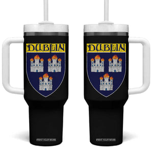 Dublin Ireland Tumbler With Handle The Coat of Arms of Dublin Three Burning Castles TS11 One Size: 40 oz Black Print Your Wear
