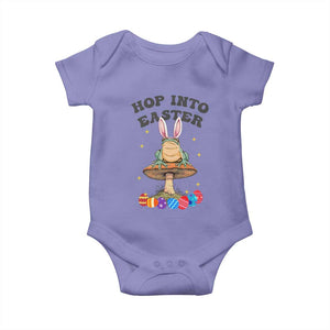 Funny Hop Into Easter Baby Onesie Easter Day Frog Bunny Egg TS11 Violet Print Your Wear
