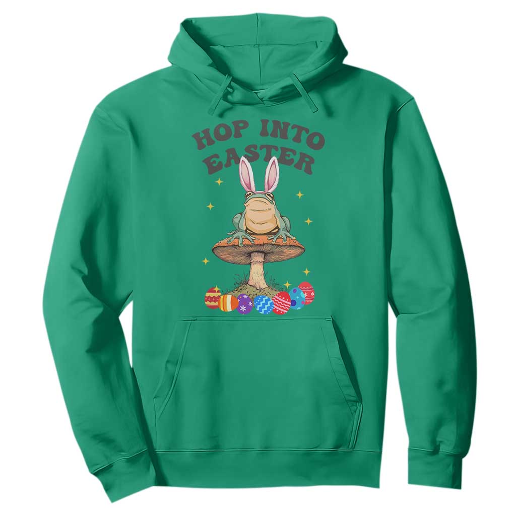 Funny Hop Into Easter Hoodie Easter Day Frog Bunny Egg TS11 Irish Green Print Your Wear
