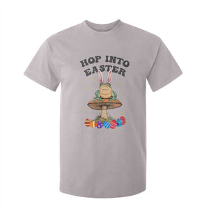 Funny Hop Into Easter T Shirt For Kid Easter Day Frog Bunny Egg TS11 Ice Gray Print Your Wear