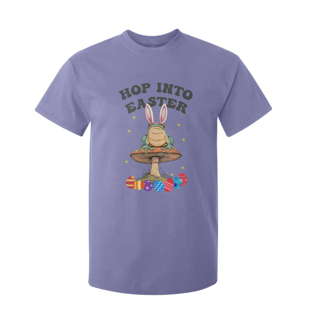 Funny Hop Into Easter T Shirt For Kid Easter Day Frog Bunny Egg TS11 Violet Print Your Wear