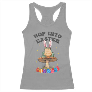 Funny Hop Into Easter Racerback Tank Top Easter Day Frog Bunny Egg TS11 Sport Gray Print Your Wear