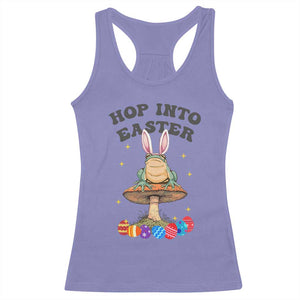 Funny Hop Into Easter Racerback Tank Top Easter Day Frog Bunny Egg TS11 Violet Print Your Wear