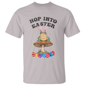 Funny Hop Into Easter T Shirt Easter Day Frog Bunny Egg TS11 Ice Gray Print Your Wear