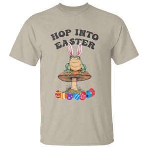 Funny Hop Into Easter T Shirt Easter Day Frog Bunny Egg TS11 Sand Print Your Wear