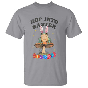 Funny Hop Into Easter T Shirt Easter Day Frog Bunny Egg TS11 Sport Gray Print Your Wear