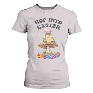 Funny Hop Into Easter T Shirt For Women Easter Day Frog Bunny Egg TS11 Ice Gray Print Your Wear