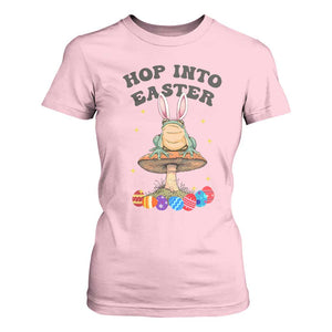 Funny Hop Into Easter T Shirt For Women Easter Day Frog Bunny Egg TS11 Light Pink Print Your Wear