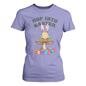 Funny Hop Into Easter T Shirt For Women Easter Day Frog Bunny Egg TS11 Violet Print Your Wear