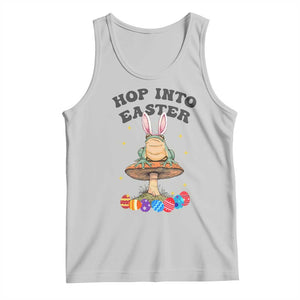 Funny Hop Into Easter Tank Top Easter Day Frog Bunny Egg TS11 Ash Print Your Wear