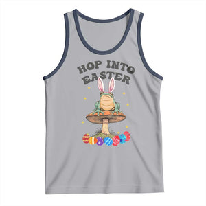 Funny Hop Into Easter Tank Top Easter Day Frog Bunny Egg TS11 Athletic Heather Navy Print Your Wear