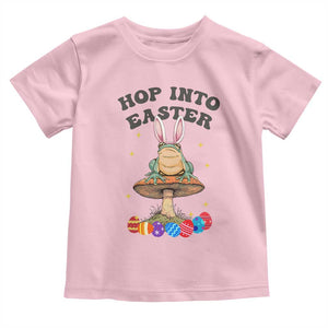 Funny Hop Into Easter Toddler T Shirt Easter Day Frog Bunny Egg TS11 Light Pink Print Your Wear