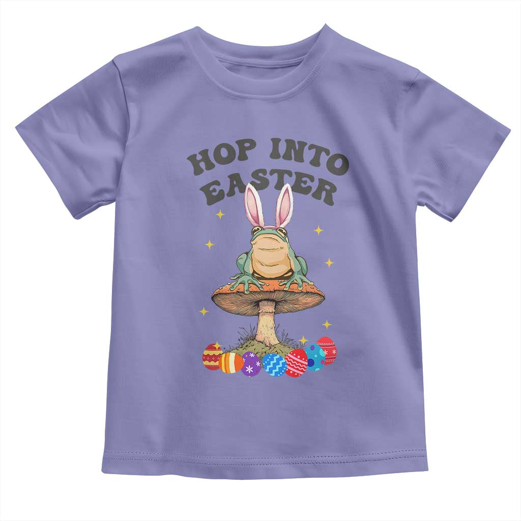 Funny Hop Into Easter Toddler T Shirt Easter Day Frog Bunny Egg TS11 Violet Print Your Wear