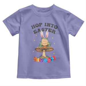Funny Hop Into Easter Toddler T Shirt Easter Day Frog Bunny Egg TS11 Violet Print Your Wear