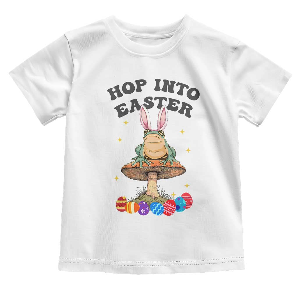Funny Hop Into Easter Toddler T Shirt Easter Day Frog Bunny Egg TS11 White Print Your Wear