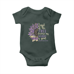 Military Child Month Baby Onesie Land Of The Free Because My Daddy Is Great Purple Sunflower TS11 Print Your Wear