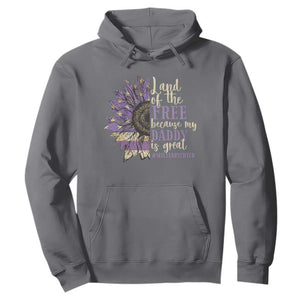 Military Child Month Hoodie Land Of The Free Because My Daddy Is Great Purple Sunflower TS11 Charcoal Print Your Wear