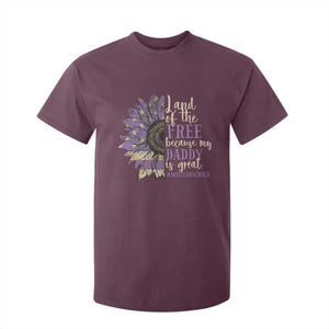 Military Child Month T Shirt For Kid Land Of The Free Because My Daddy Is Great Purple Sunflower TS11 Maroon Print Your Wear