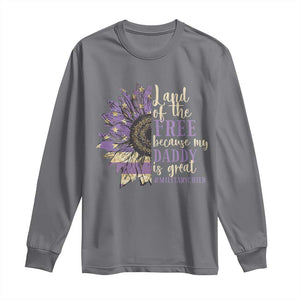 Military Child Month Long Sleeve Shirt Land Of The Free Because My Daddy Is Great Purple Sunflower TS11 Charcoal Print Your Wear