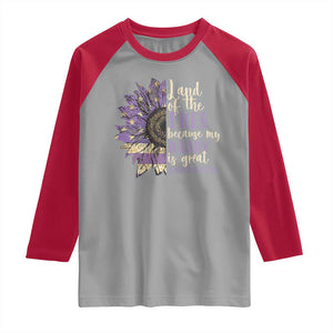 Military Child Month Raglan Shirt Land Of The Free Because My Daddy Is Great Purple Sunflower TS11 Sport Gray Red Print Your Wear