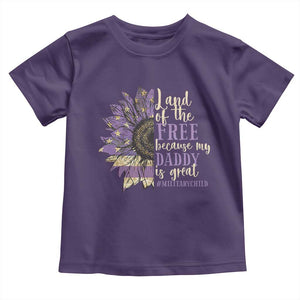 Military Child Month Toddler T Shirt Land Of The Free Because My Daddy Is Great Purple Sunflower TS11 Purple Print Your Wear