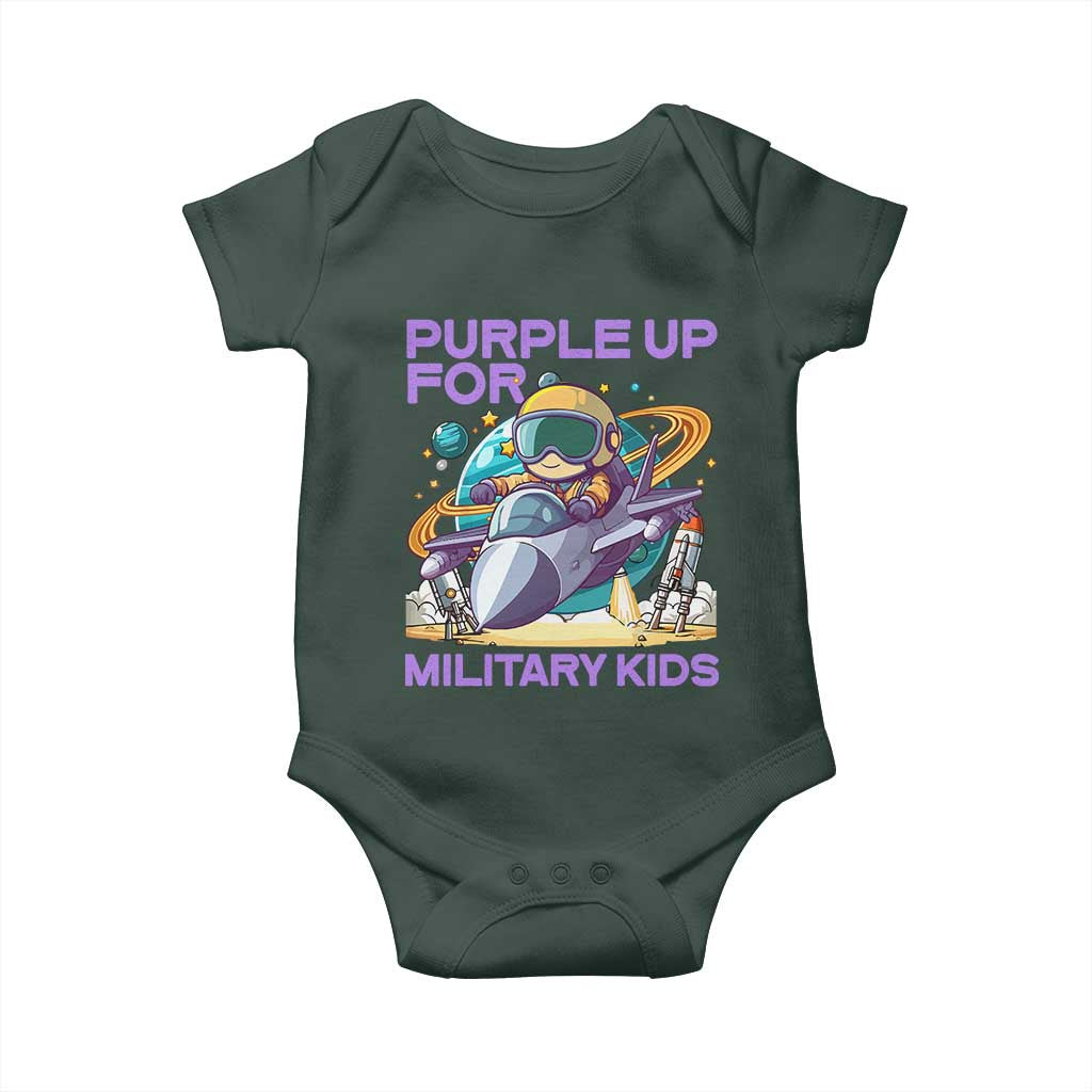 Purple Up For Military Kids Baby Onesie Military Child Month Astronaut Fights TS11 Print Your Wear