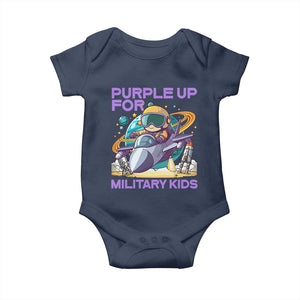 Purple Up For Military Kids Baby Onesie Military Child Month Astronaut Fights TS11 Navy Print Your Wear
