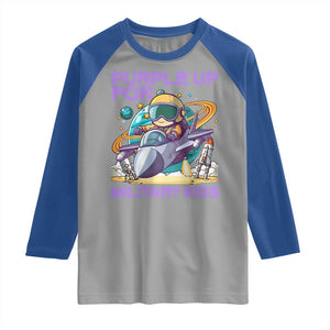 Purple Up For Military Kids Raglan Shirt Military Child Month Astronaut Fights TS11 Sport Gray Royal Print Your Wear