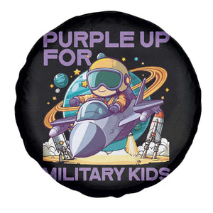 Purple Up For Military Kids Spare Tire Cover Military Child Month Astronaut Fights TS11 Print Your Wear