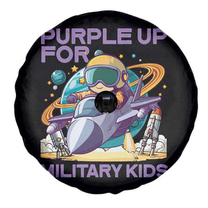 Purple Up For Military Kids Spare Tire Cover Military Child Month Astronaut Fights TS11 Print Your Wear