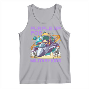 Purple Up For Military Kids Tank Top Military Child Month Astronaut Fights TS11 Athletic Heather Print Your Wear