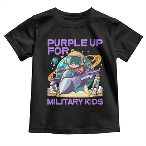 Purple Up For Military Kids Toddler T Shirt Military Child Month Astronaut Fights TS11 Black Print Your Wear