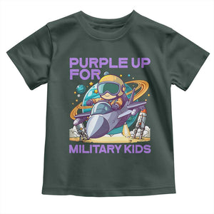 Purple Up For Military Kids Toddler T Shirt Military Child Month Astronaut Fights TS11 Dark Forest Green Print Your Wear
